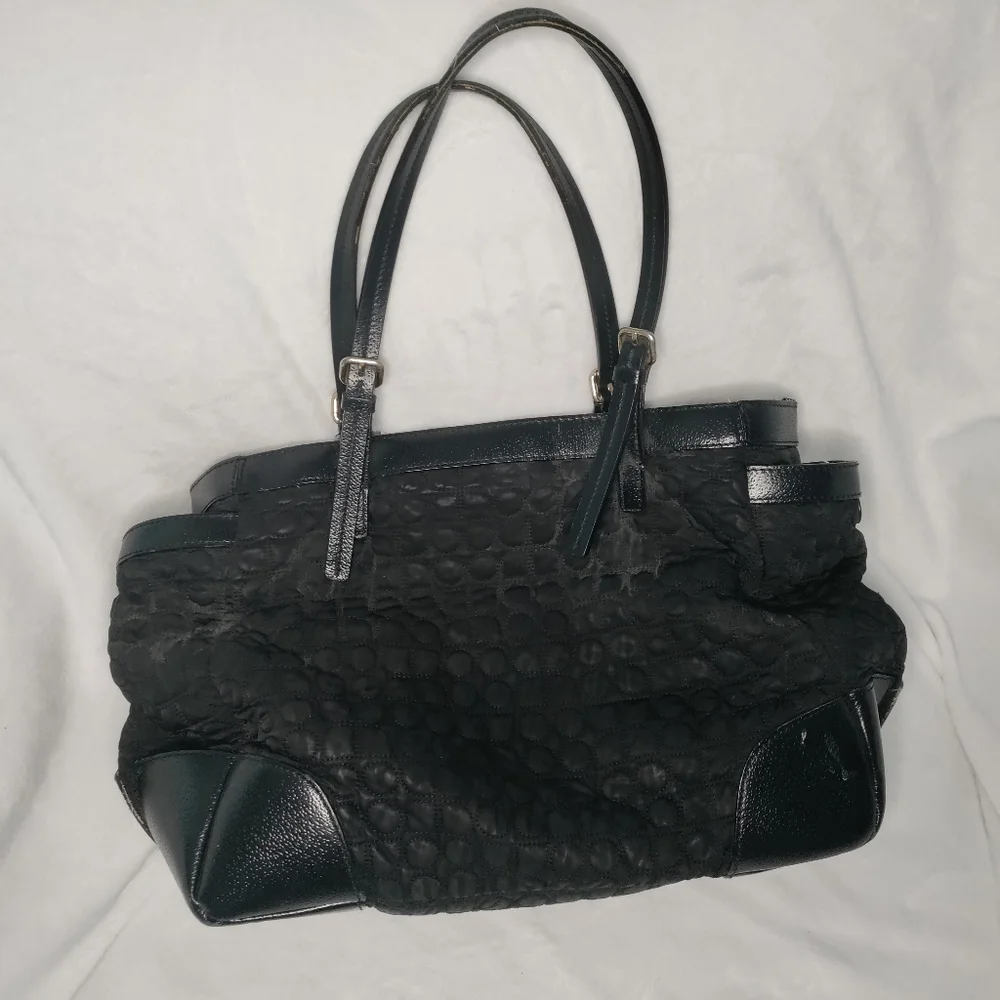 kate spade New York Black Quilted Nylon Diaper Bag Unisex EUC